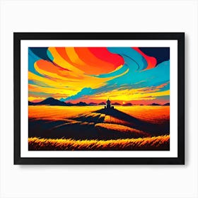 Sunset In The Field 4 Art Print