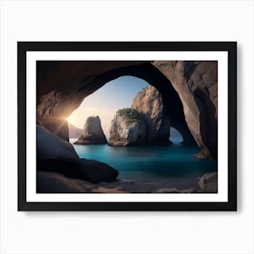 Hidden Cove Formed By An Arch Of Rocks Art Print