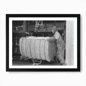 Removing Bales Of Cotton From Gin Press, Lehi, Arkansas By Russell Lee Art Print