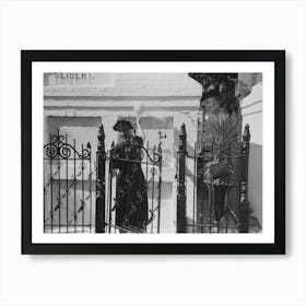 Woman Decorating Family Burial Vaults In Cemetery At New Roads, Louisiana On All Saints Day By Russell Lee Art Print