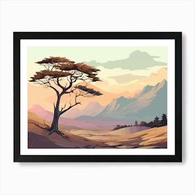 Landscape With Tree 1 Art Print