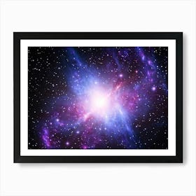 Celestial Nebula Enveloping A Starry Galaxy Backdrop Strands Of Interstellar Dust Painted In Hues O 2 Art Print