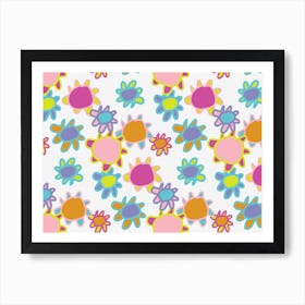Colorful Flower Power Art Print