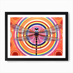 Dragonfly Wandering Gilder Retro Style 1 Art Print