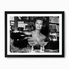 Sophia Loren Pouring Champagne Art Print