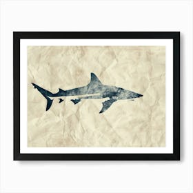 Grey Shark Silhouette 6 Art Print