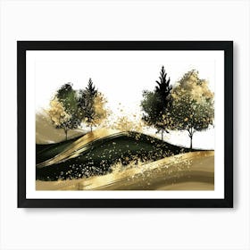 Gold Trees Art Print