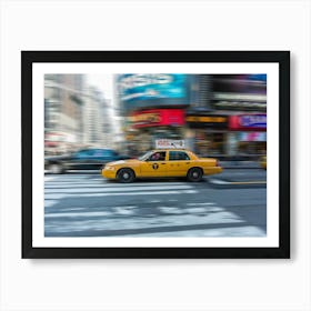 Taxi Cab In New York City Art Print