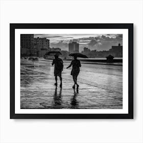 Rainy Walk On The Malecon Art Print