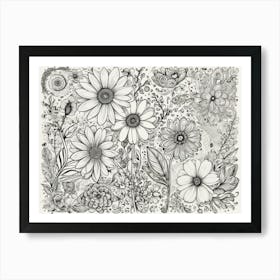 Doodle Flowers 4 Art Print