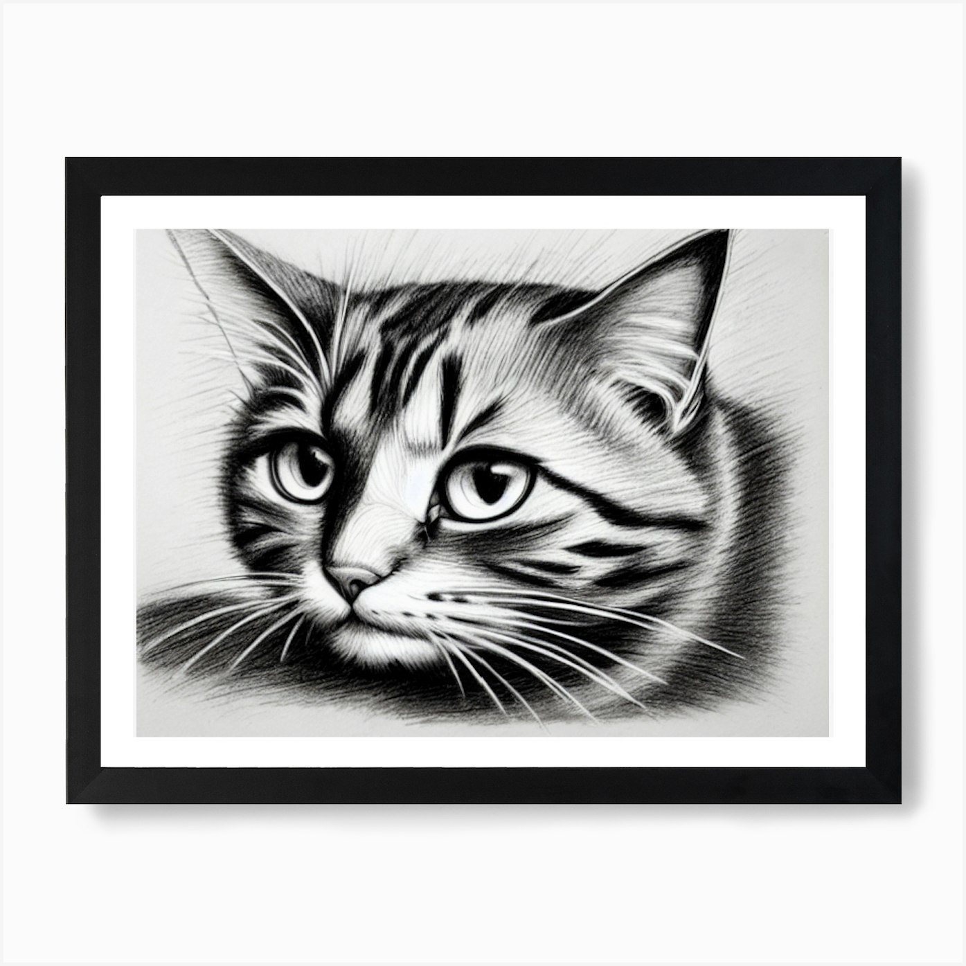 Cat pencil drawing  Art Board Print for Sale by Pencil-Art