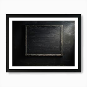 Blackboard With Smudged Texture Residue Of Chalk Dust Barely Visible Capturing The Essence Of A Fr (2) Art Print