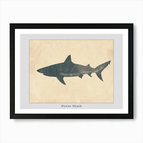 Nurse Shark Grey Silhouette 2 Poster Art Print