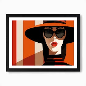 Woman In A Hat 3 Art Print