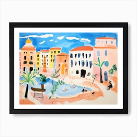 Rome Italy Cute Watercolour Illustration 7 Art Print