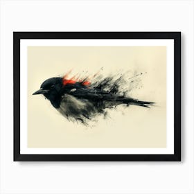 Calligraphic Wonders: Bird Painting Art Print