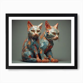 Polygonal Cats Art Print