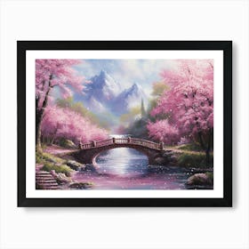 Cherry Blossom Bridge Art Print