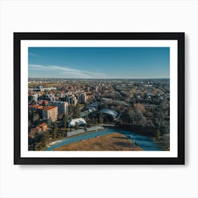 Aerial View Of Stadium Print. Italia, Milano Art Print