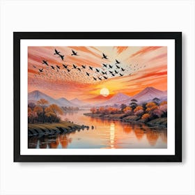 Wending River Art Print