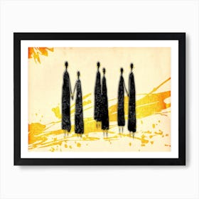 Tribal African Art Illustration In Painting Style 295 Art Print