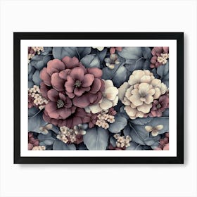 Luxury Mystical Seamless Pattern, Vintage Floral 3 Art Print