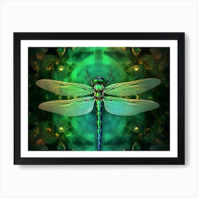 Dragonfly Common Green Darner Anax Juni Illustration 3 Art Print