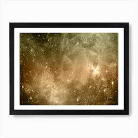 Brown, Tan, Beige Galaxy Space Background Art Print