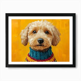 Labradoodle Wearing Sweater Art Print