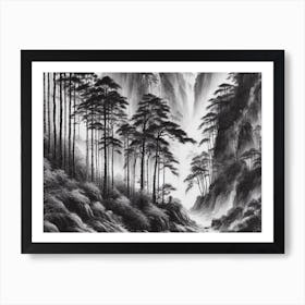 Forest : AI Chinese ink art 2 Art Print
