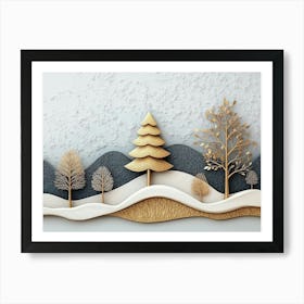 Winter Scene With Trees Art Print