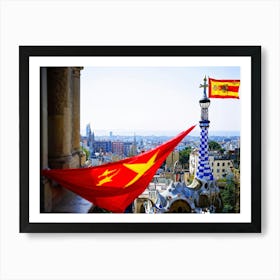 A Distinctively Spanish Arm Wrapped In The Vibrant Colors Of The National Ensign Of Red And Yellow 2 1 Art Print