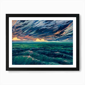 Sunset Over The Ocean Art Print