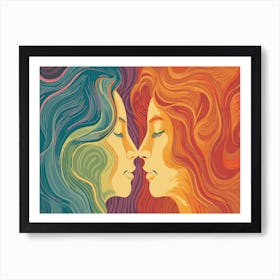 Two Women Kissing 2 Art Print