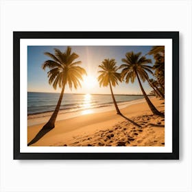 Sunset On The Beach Art Print