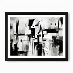 Memory Abstract Black And White 6 Art Print