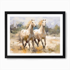 Horses Painting In Andalusia, Spain, Landscape 3 Art Print
