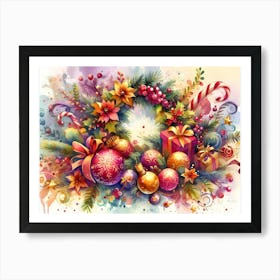 Christmas Wreath Art Print