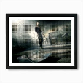 The Walking Dead In A Pixel Dots Art Style Art Print