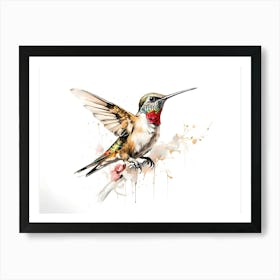 Kolibri Hummingbird - Water Color Painting 16 Art Print