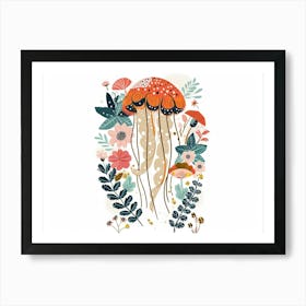 Little Floral Jellyfish 1 Art Print