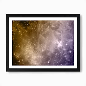 Purple And Brown Galaxy Space Background Art Print