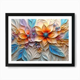 Abstract Flower Painting 1 Art Print