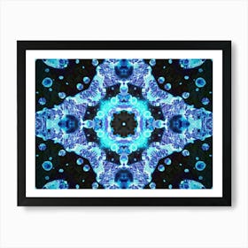 Modern Abstraction Pattern Blue Star Light Art Print