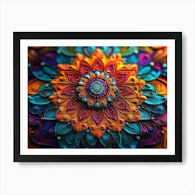 Abstract Flower Mandala Poster