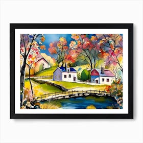 Autumn Village Art Print