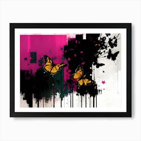 Abstract With Butterflies 1 Art Print