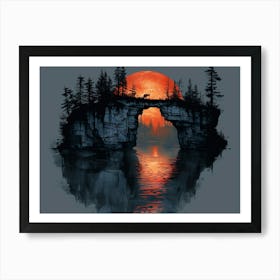 Wolf In The Moonlight Art Print