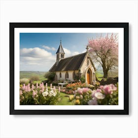 Church In Spring paintings art print Art Print