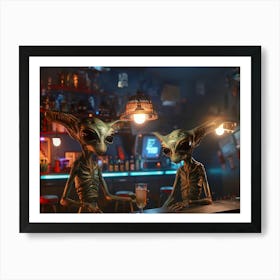 Two Aliens At A Bar Only One Drink 1 Art Print